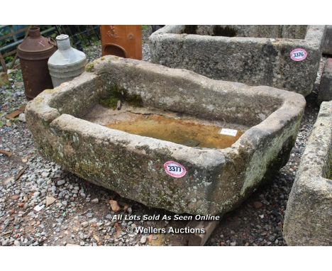 *STONE RHOMBUS SHAPED TROUGH, THE LONGEST LENGTH 125CM X 75CM X 35CM