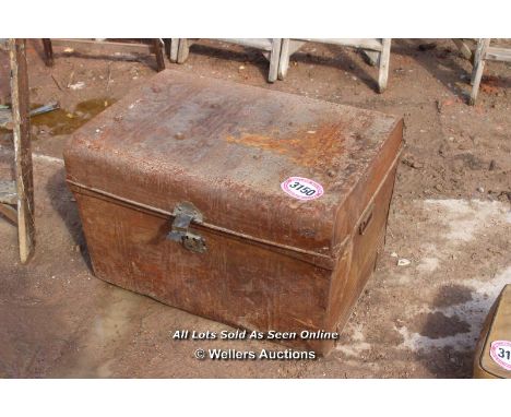 *LARGE METAL TRUNK, 75CM X 50CM X 53CM