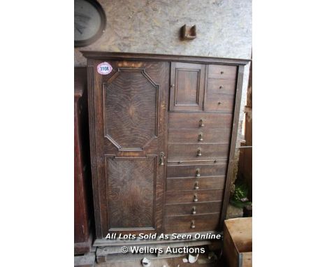 *OAK WARDROBE, 122CM X 58CM X 159CM
