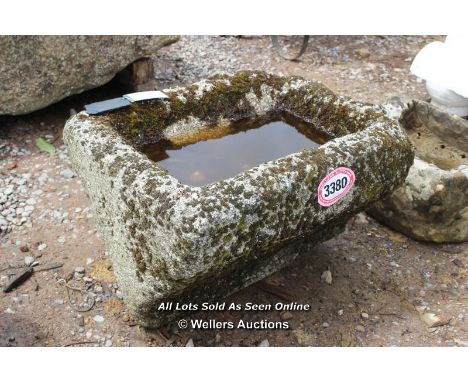 *GRANITE RECTANGULAR TROUGH WITH TRIANGULAR BASE, 70CM X 59CM X 50CM