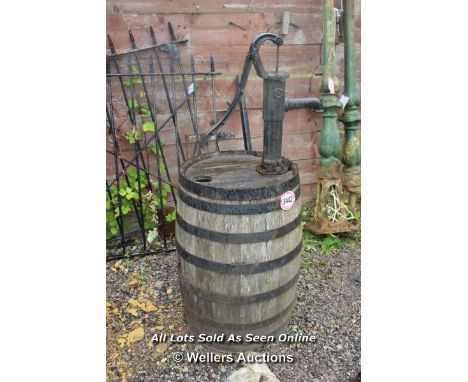 *VINTAGE BARREL AND WATER PUMP