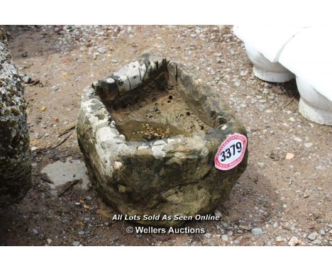 *SMALL SANDSTONE TROUGH, 34CM X 48CM X 25CM