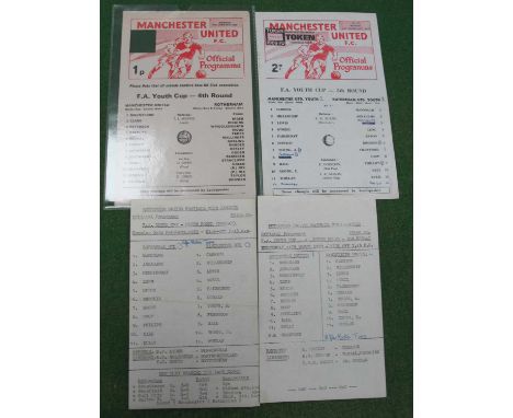 Rotherham United Youths v. Manchester United Youths, 1970 Youth Cup 5th Round Replay and Second Replay programmes (both score