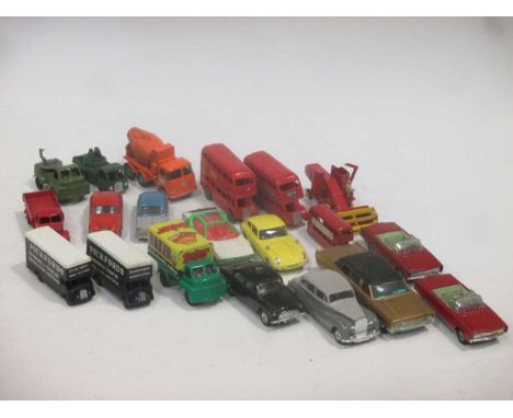 Various loose diecast models, by Corgi, Dinky, Lensey etc, with a few empty boxes