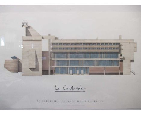 Two architectural prints, to include: Le Corbusier, a framed offset lithograph of Couvent De La Tourette, published 2009, 56.