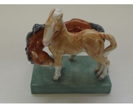 Royal Worcester group foals modelled by Doris Lindner 3152 14cm high. Slight hairline on the front leg, ear AF