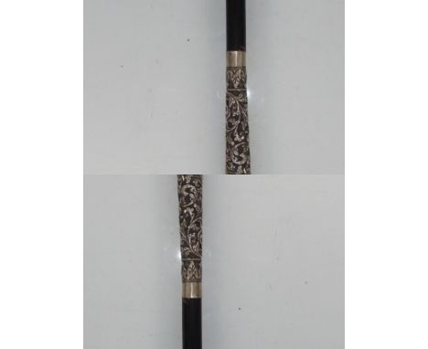Indian silver handle swagger stick 85cm