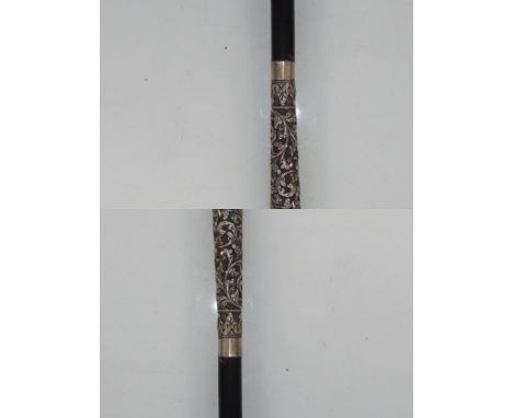 Indian silver handle swagger stick 85cm