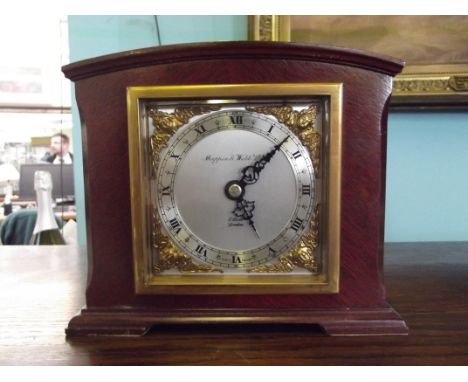 Mappin & Webb mahogany cased, Elliot London Mantle clock, 17 x 14 cm