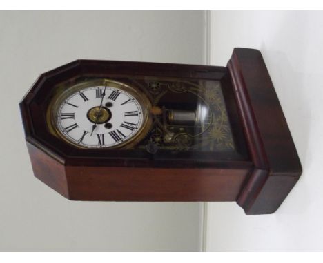 Mahogany cased late 19th century mantle clock, possibly American