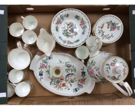 An Aynsley 'Pembroke' coffee set, comprising coffee pot, eight coffee cans, eight saucers, tea cups, tray bowl, vase, cream p