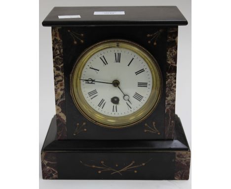 An early 20th Century rectangular slate mantel clock