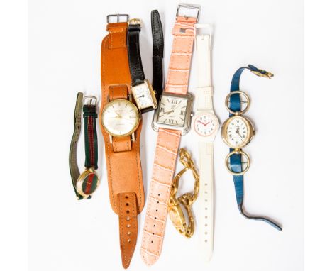 A vintage Rendox shockproof, date window gentleman's wrist watch 1950s, together with six other wrist watches (7)