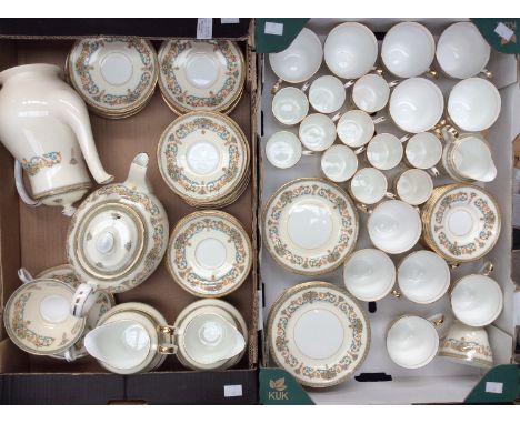 An Aynsley 'Henley' tea and coffee set, comprising approx seventeen side plates, twenty two tea saucers, twelve tea cups, ele