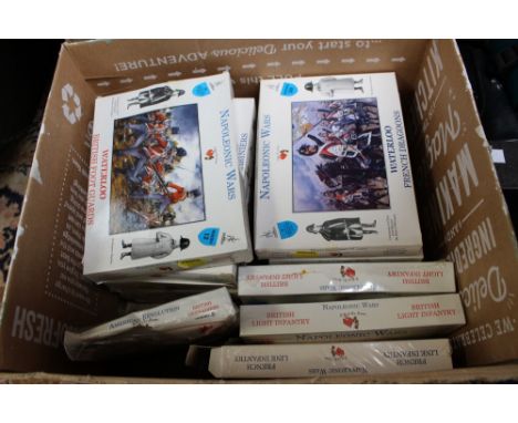 A call to Arms 1/32 scale, approx 40 sets of boxed 16 figure sets Battle of Waterloo figures and four Armies in plastic artil