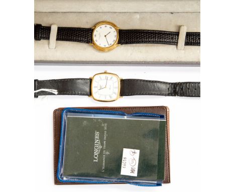 A boxed Christian Dior Battery powered wristwatch watch and a gents Longines Presence wristwatch, (with peperwork) (2)