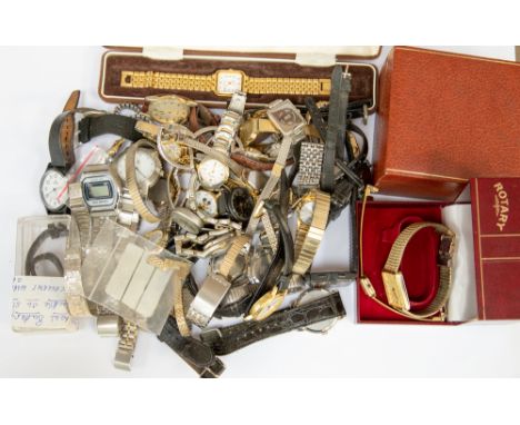 A quantity of watches, including a lady's and a gent's Rotary; Accurist, Lorius, Casio; etc