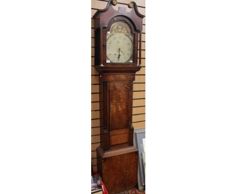 A George III longcase clock, white enamelled dial