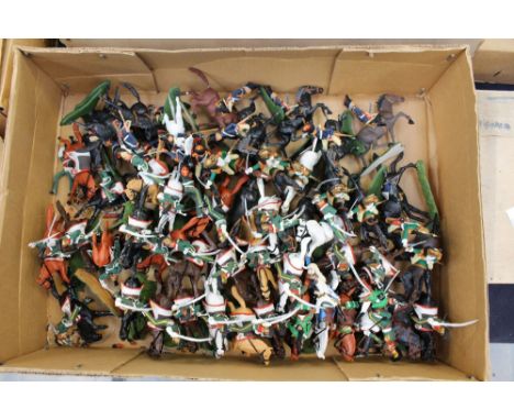 Timpo toys mounted Napoleonic Cavalry, approx 75 hand painted 