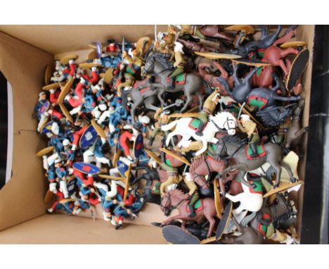 Charbens, Timpo, etc plastic mounted FFL figures, approx 40, plus infantry, approx 30 