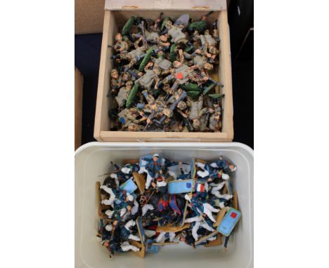 Plastic military figures, Crescent Toys, French Foreign Legion, approx 30 and German World War Two Africa Corps and Atlantic 