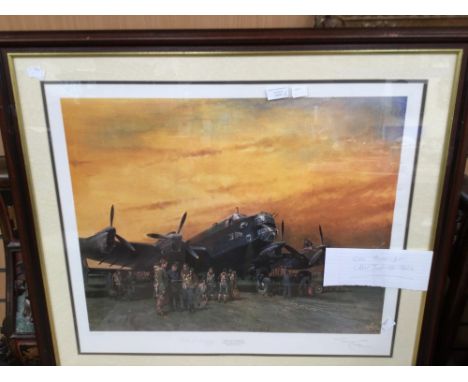 Terence Cuneo, The Halifax, colour print 802/850, signed Marshall of the Royal Air Force, Sir Arthur Travers Harris, 1st Baro