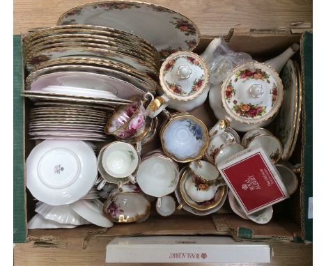 Royal Albert 'Old Country Roses' part coffee and tea service, with further un-named Royal Albert, etc, including Old Country 