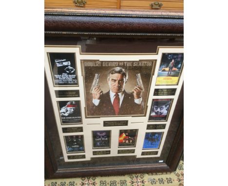 Robert De Niro, autograph in black ink on print of 'The Senator', mounted with printed images of De Niro's other famous movie