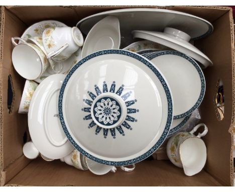 A Royal Doulton Moonstone dinner service; together with Duchess china dinner and tea wares (one box) 