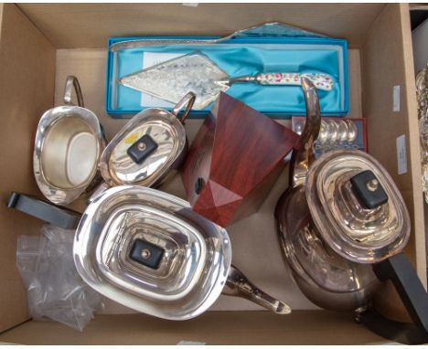 A Viners EPNS tea service, with a Metronome, cutlery etc