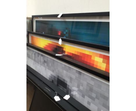 Paul Frith, a series of Five abstract pixel prints, framed (5)