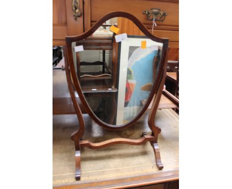 A Victorian twin pedestal mahogany writing desk, together with an Edwardian mahogany dressing table mirror (2)
