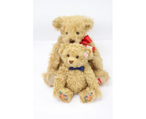 A modern Steiff golden plush teddy bear and a Merrythought bear (2) 