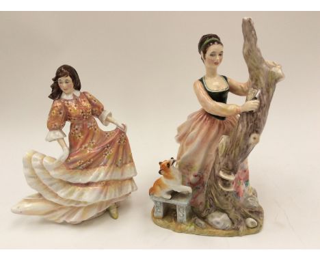 H.J. Wedgwood 'Gemma' 1984, with 'Young Love' 1984 (2) both signed to the base (light cracks) 