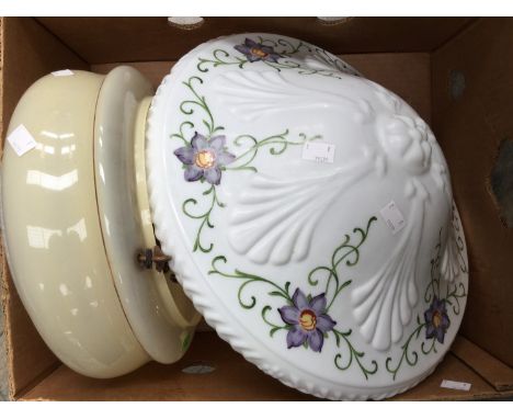 Three glass light shades