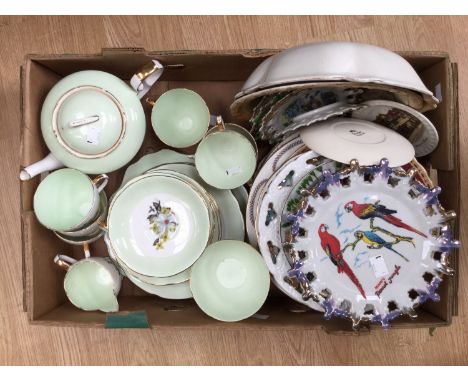 A Gladstone china tea service with teapot and a collection of plates etc to include Masons etc (1 box)