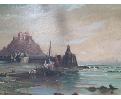 An Oil by L. Morgan 1925, Seascape, Mount St Michael 