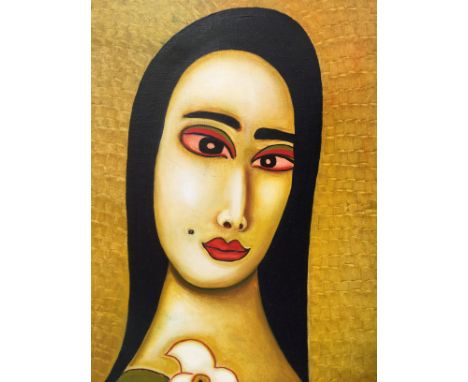 Contemporary, Portrait of a Woman, signed indistinctly and dated 2004, oil on canvas