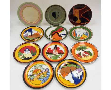 Eight Wedgwood 'Clarice Cliff' plates, an Anita Harris, a Clarice Cliff and a Susie Cooper plate (11) 