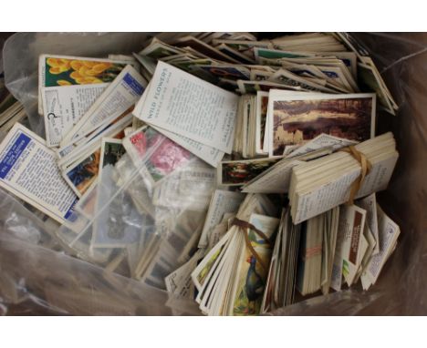 A large collection of vintage cigarette and tea cards (1 box) 
