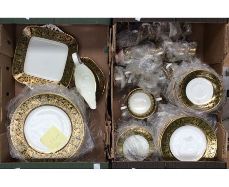 A large collection of Wedgwood Florentine dinner and tea ware, including twelve dinner plates, sauce boat and plate, a sandwi
