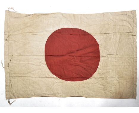 WWII Second World War Interest - a large Japanese single panel flag, reputedly present at the Surrender Ceremonies in Seoul, 