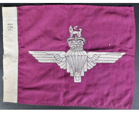 Falkland's War - an original vintage Falkland's War era British Army Parachute / Paras regimental flag of small form - possib
