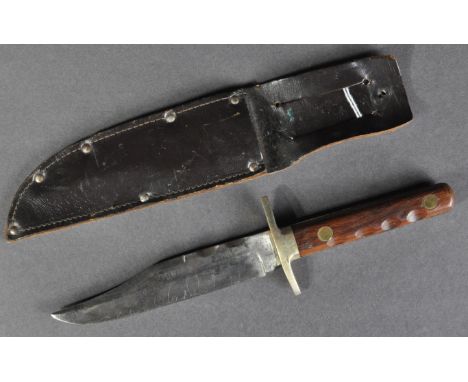 A vintage mid-20th Century William Rodgers of Sheffield hunting dagger / knife. Shaped blade, with maker's marks to the ricas