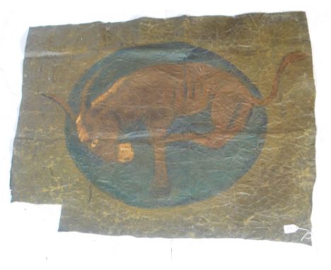WWI First World War Interest - A section of canvas depicting the regimental emblem of the US United States Flying Corps 95th 