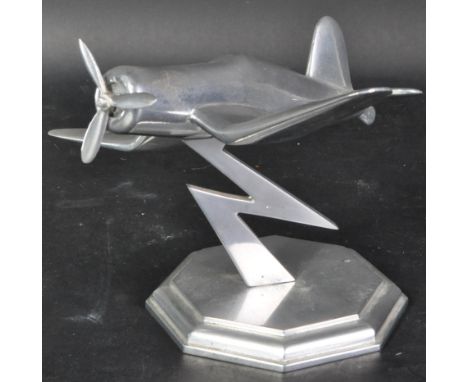 WWII Second World War Interest - a mid 20th century desktop model of a WW2 USAAF United States Corsair fighter plane. Single 