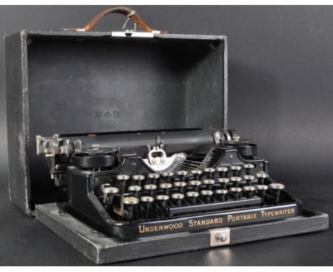 A scarce original WWII Second World War period ' Underwood Standard Portable Typewriter '. War Department stamp with broad ar