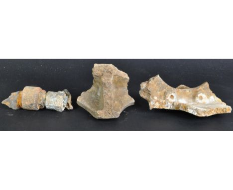 A selection of WWII Second World War believed Merlin engine crash relics from a downed Hurricane bomber. Comprising three lar