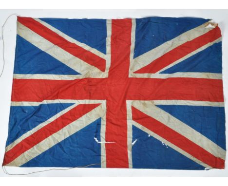 WWI First World War Interest - an unusual WW1 period cotton British Union Flag, stamped to one corner with broad arrow and ' 