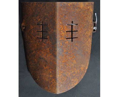 An unusual believed WWI First World War period British Army experimental / prototype anti-sniper or Tank Corps face protector